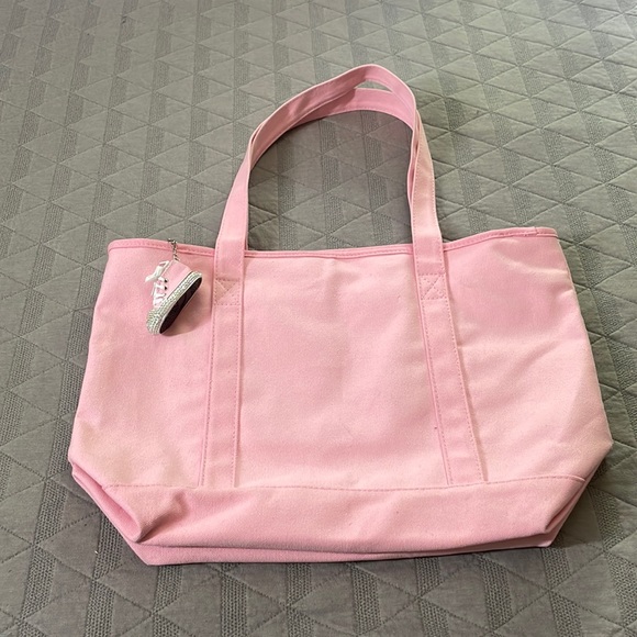 Dalix Pink Tote Bag With Bedazzled High Top Sneaker - Picture 2 of 9